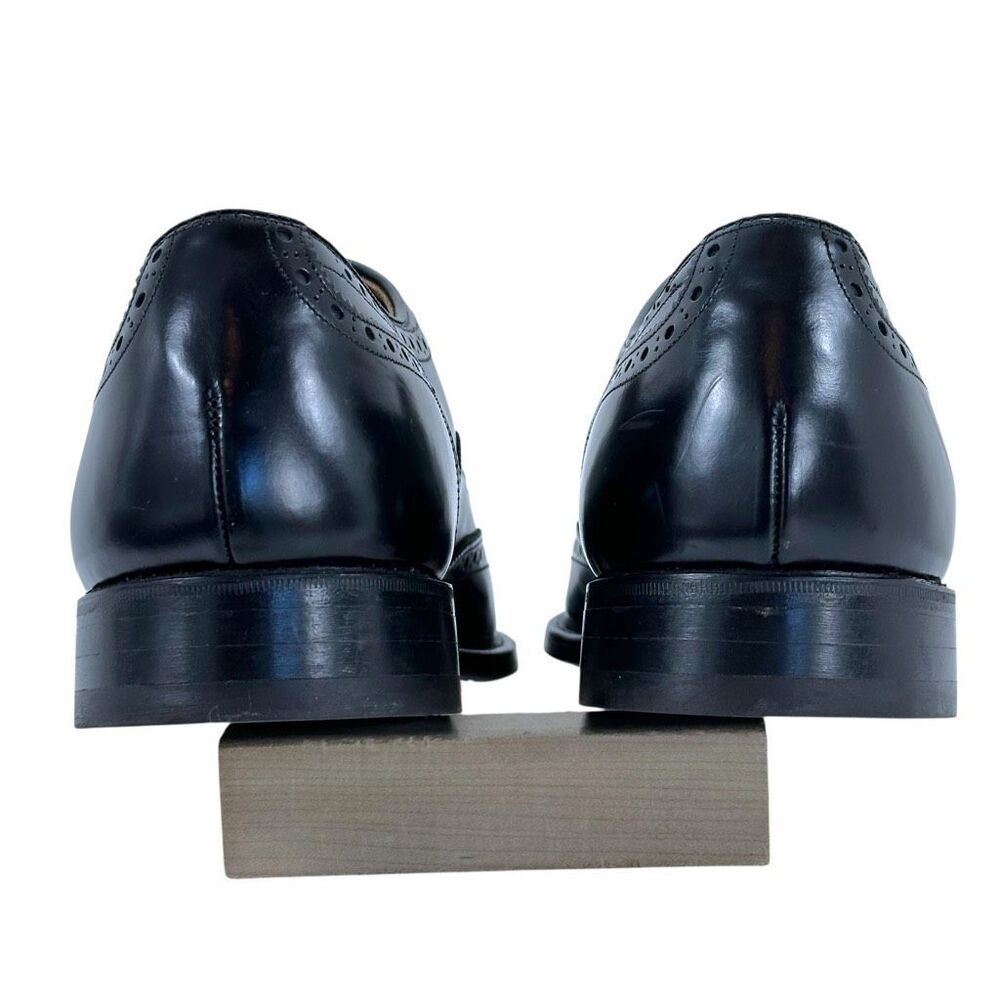 Johnston & Murphy Optima Black Leather Wing Tip Brogue Men's Size 10.5 - Picture 5 of 9